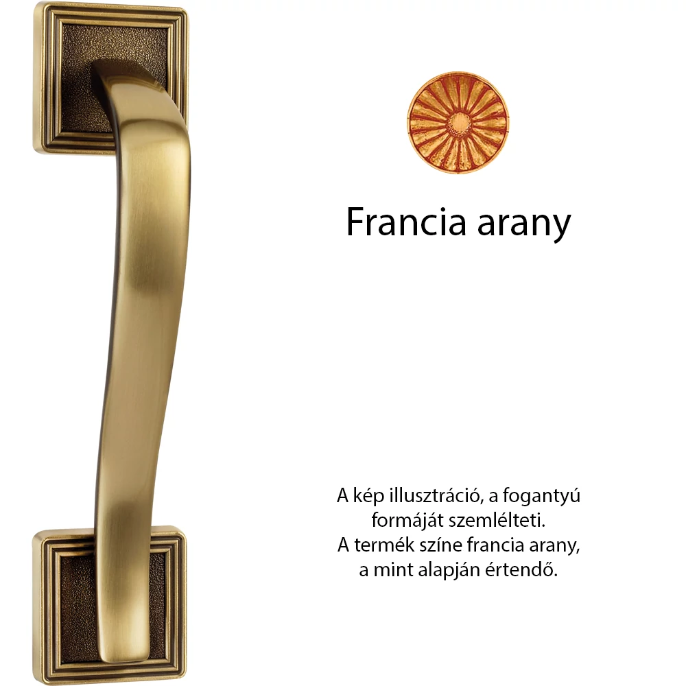 Linea Cali Daisy francia arany tolóajtó húzórúd négyzetrozettán 1071 MN 207 114 OF