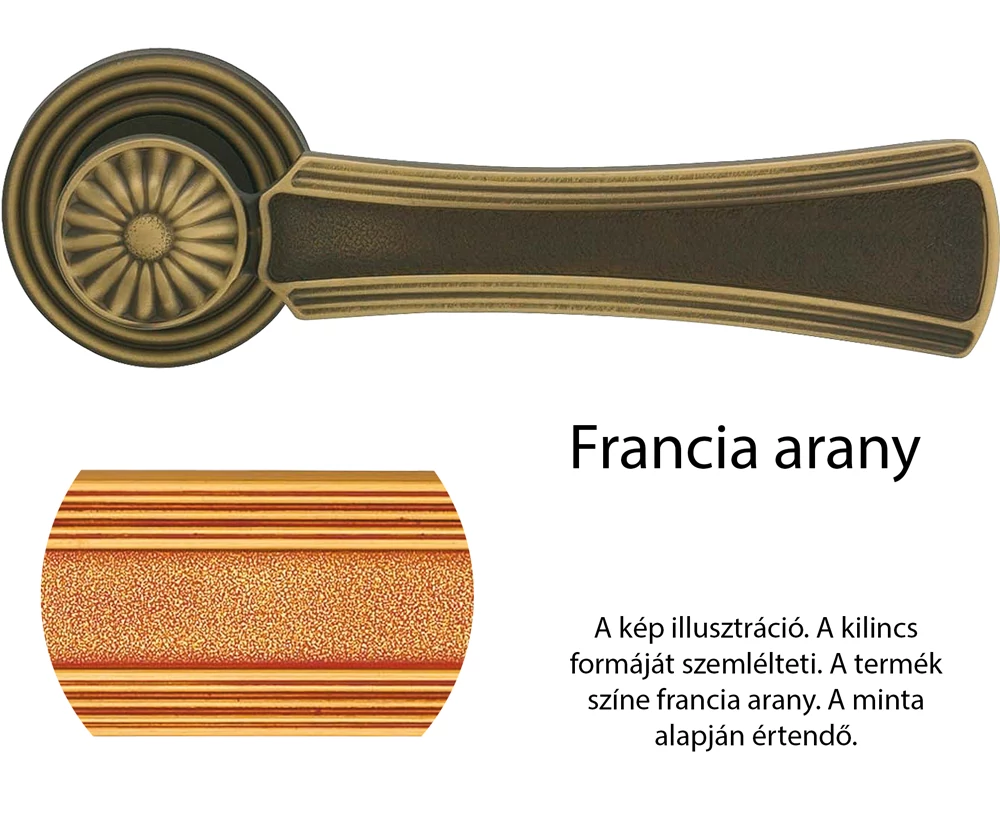 Linea Cali Daisy francia arany körrozettás kilincsgarnitúra 1070 RB 112 OF