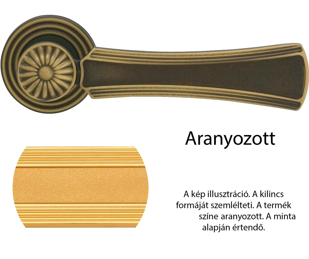 Linea Cali Daisy aranyozott körrozettás kilincsgarnitúra 1070 RB 112 OZ