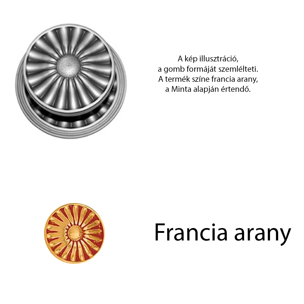Linea Cali Daisy francia arany fix gomb ∅ 80 mm 1070 PT 080 OF