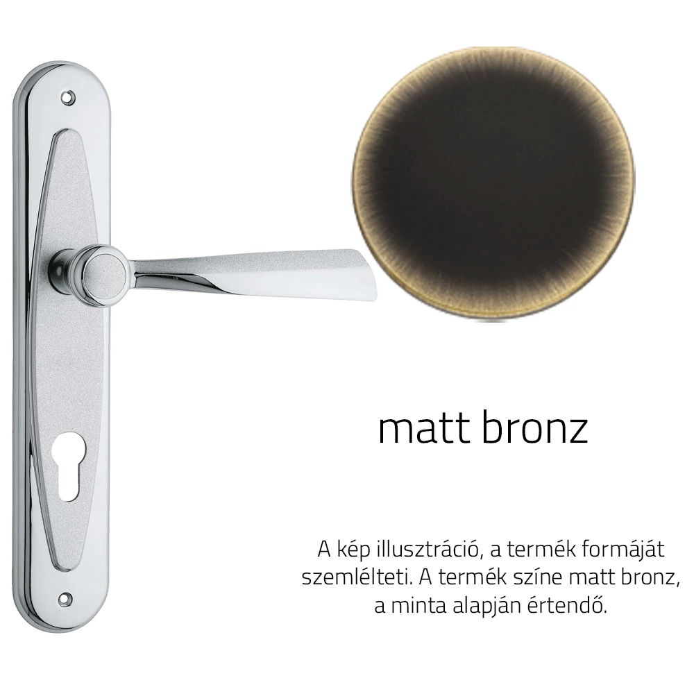 Linea Cali Elika matt bronz hosszúcímes kilincsgarnitúra 990 PL BM