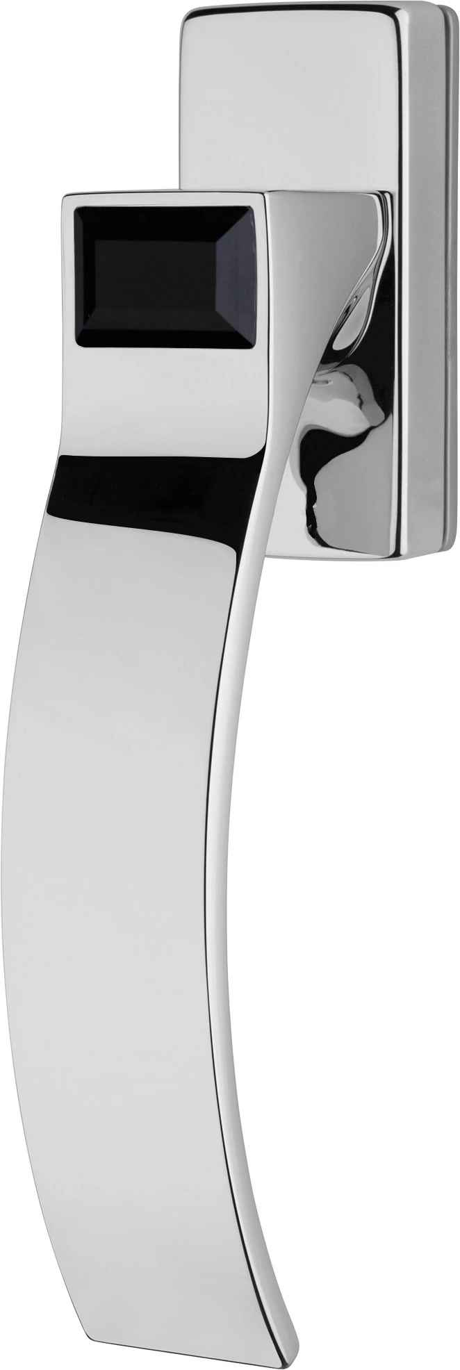 Linea Cali Elios Crystal fényes króm ablakfélkilincs jet black kristállyal 1343 DK CR