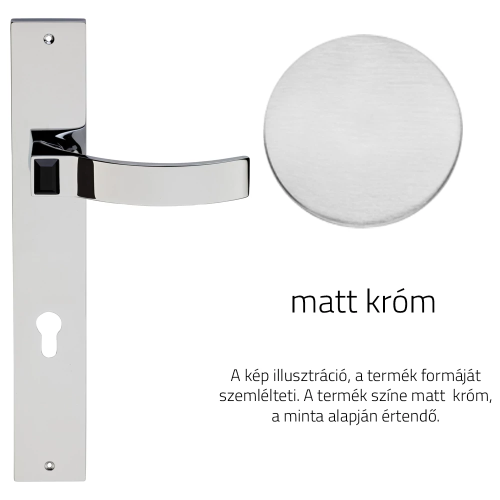 Linea Cali Elios Crystal matt króm hosszúcímes kilincsgarnitúra jet black kristállyal 1343 PL CS