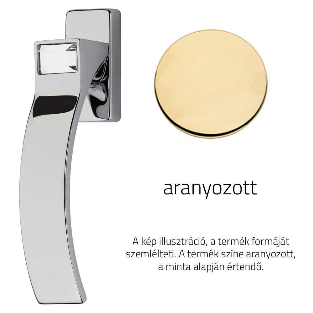 Linea Cali Elios Crystal aranyozott ablakfélkilincs 1340 DK OZ