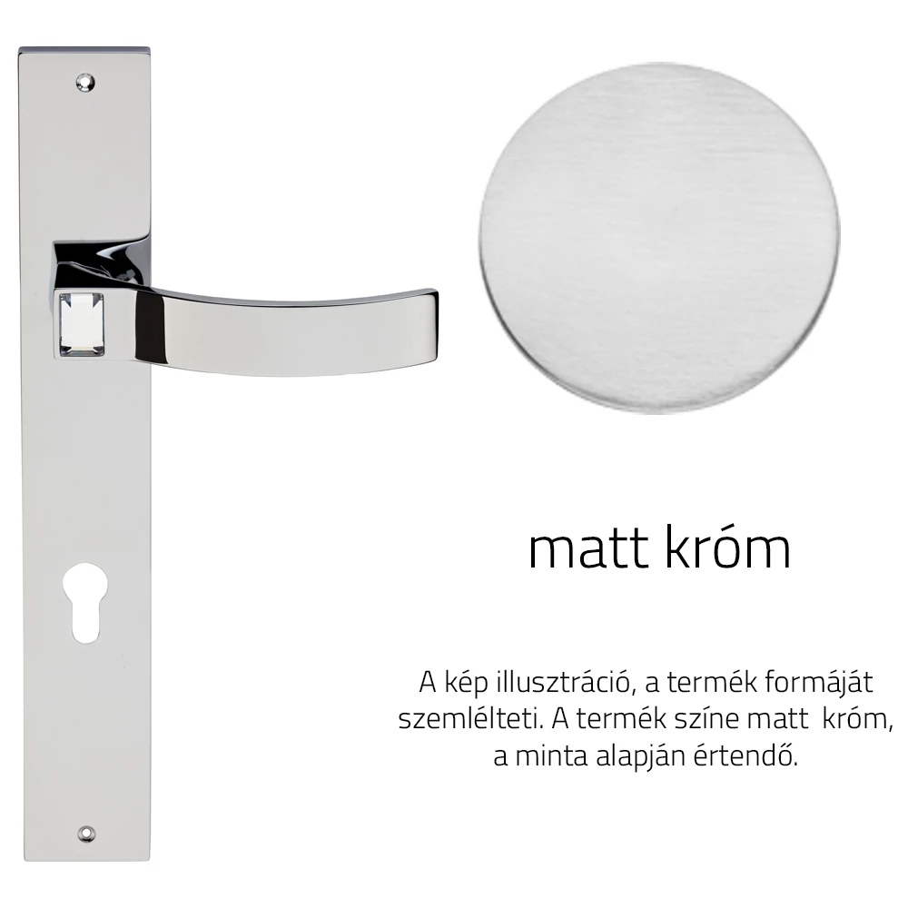 Linea Cali Elios Crystal matt króm hosszúcímes kilincsgarnitúra 1340 PL CS