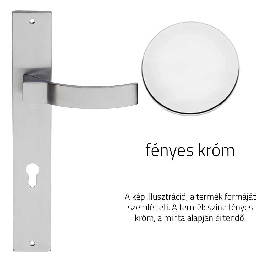 Linea Cali Elios fényes króm hosszúcímes kilincsgarnitúra 1341 PL CR