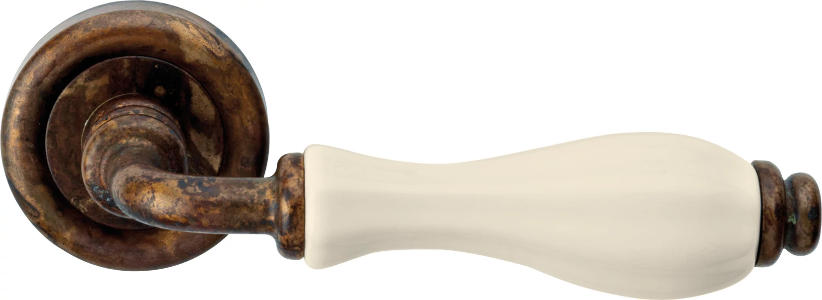 Linea Cali Erica antik réz / elefántcsont színű porcelán körrozettás kilincsgarnitúra 1296 RB 103 AN