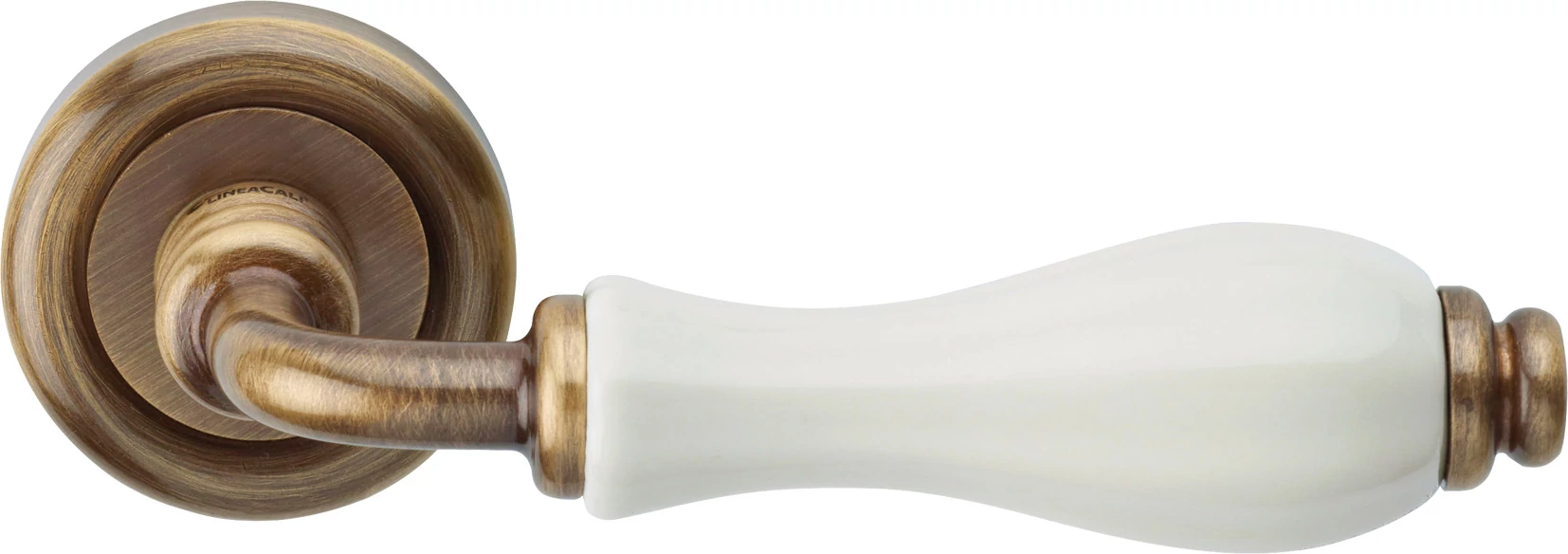 Linea Cali Erica súrolt bronz / fehér porcelán körrozettás kilincsgarnitúra 1295 RB 103 OG