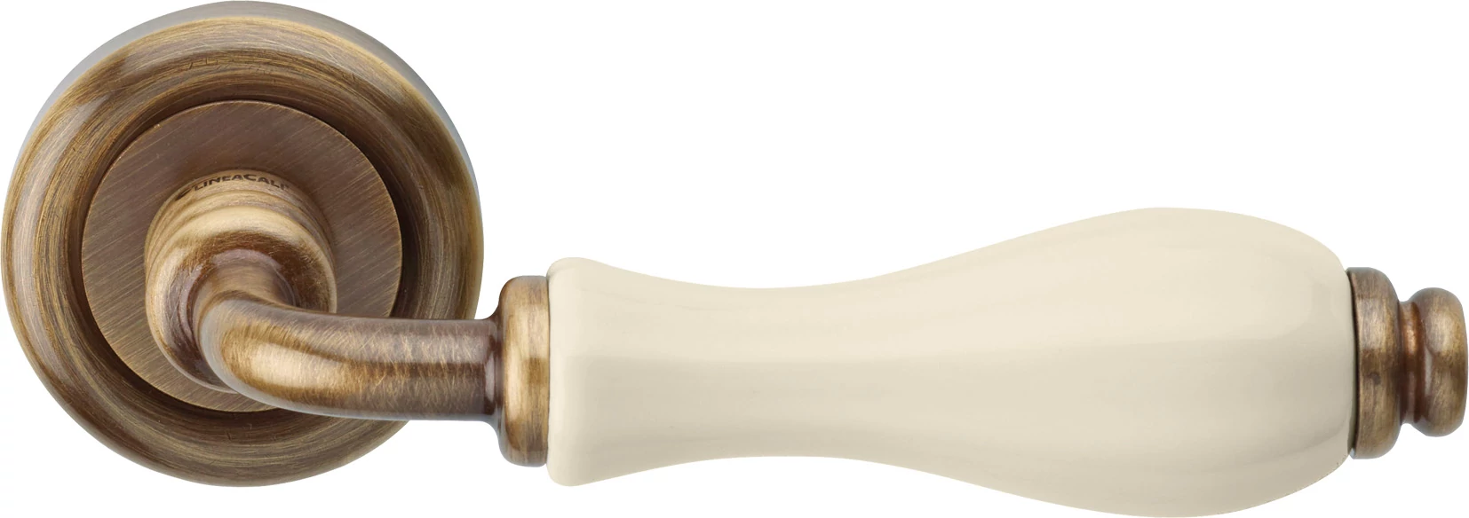 Linea Cali Erica súrolt bronz / elefántcsont színű porcelán körrozettás kilincsgarnitúra 1296 RB 103 OG