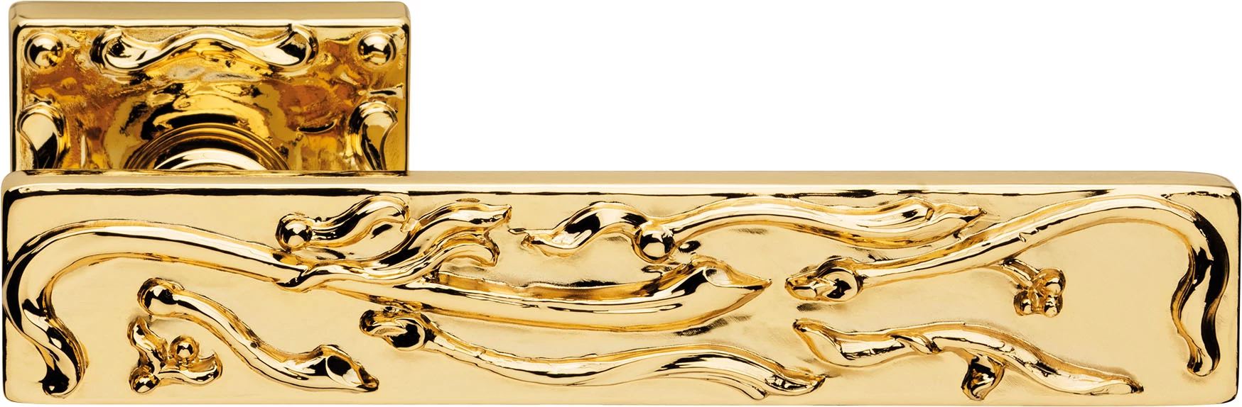 Linea Cali Frida aranyozott négyzetrozettás kilincsgarnitúra 1700 RB 007 OZ