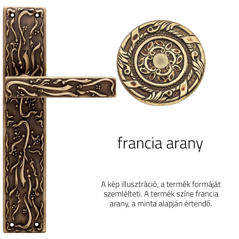 Linea Cali Frida francia arany hosszúcímes kilincsgarnitúra 1700 PL OF