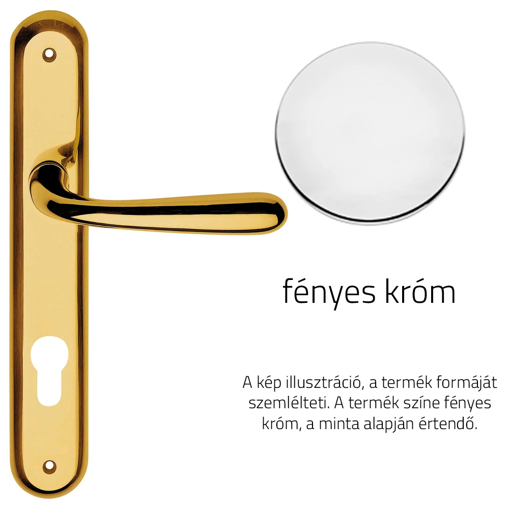 Linea Cali Garda fényes króm hosszúcímes kilincsgarnitúra 670 PL CR