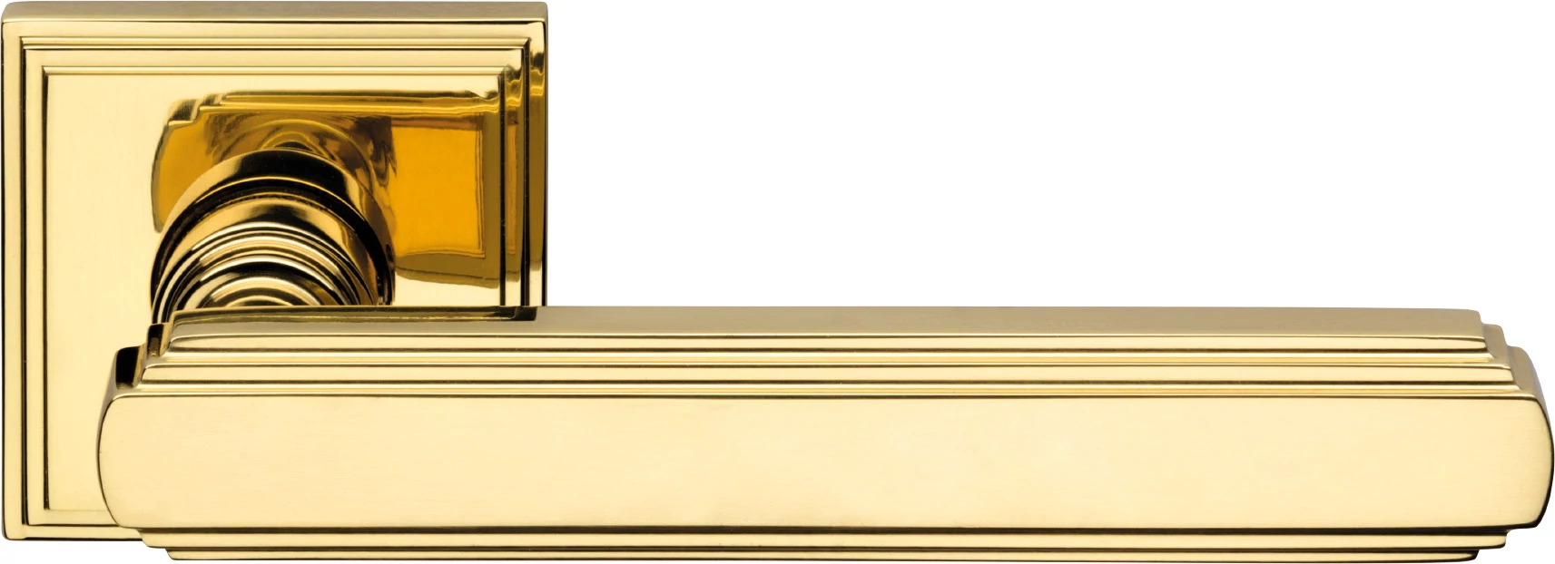 Linea Cali Glamor fényes réz négyzetrozettás kilincsgarnitúra 1555 RO 016 OL