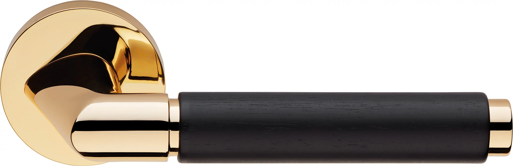 Linea Cali Grip Ebano fényes arany körrozettás kilincsgarnitúra 1706 RB 023 OZ