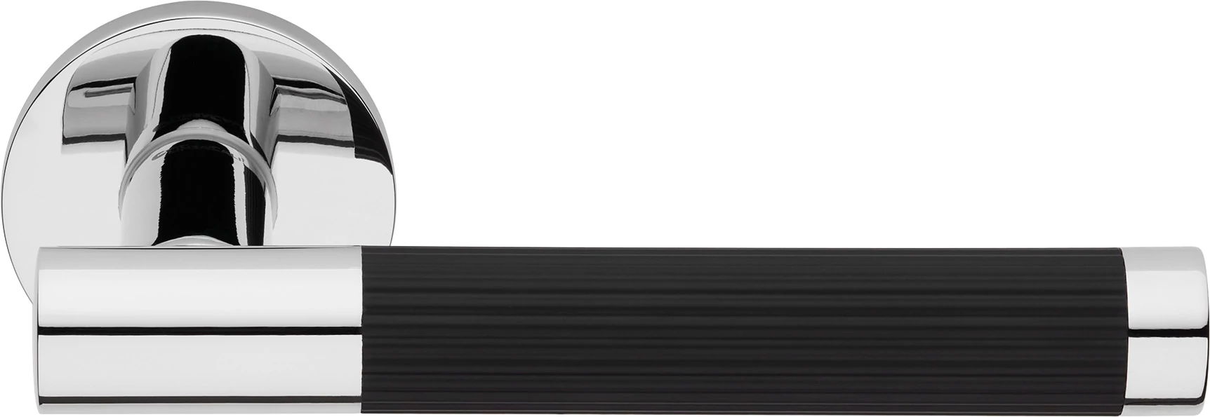 Linea Cali Jenny fényes króm - fekete körrozettás kilincsgarnitúra 1730 RB 025 CE