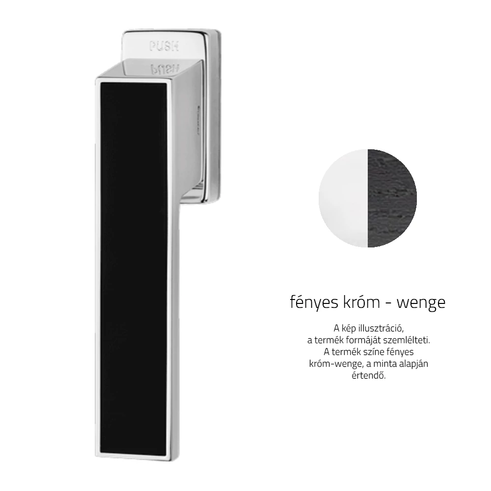 Linea Cali Loft Zincral Legno fényes króm - wenge ablakfélkilincs Smart Block rendszerrel 434 SK CR/We