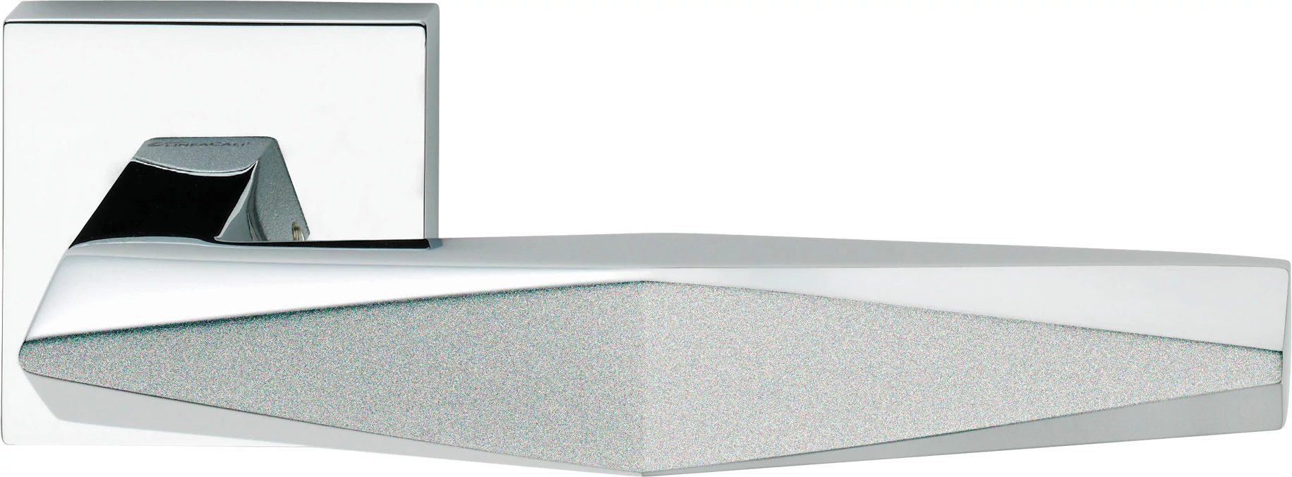 Linea Cali Prisma fényes króm - matt króm négyzetrozettás kilincsgarnitúra 1280 RB 019 MC