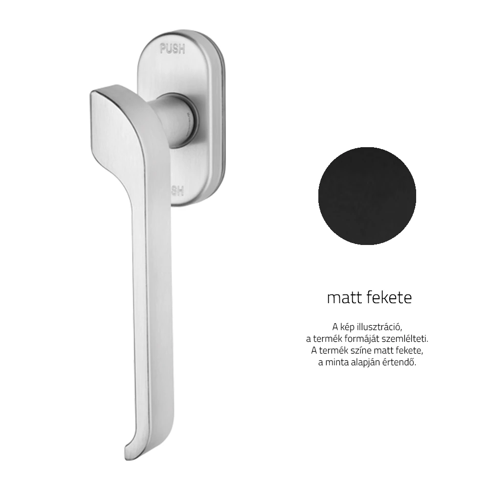 Linea Cali Turbo Zincral matt fekete oválrozettás ablakfélkilincs Smart Block rendszerrel 470 SK O VE