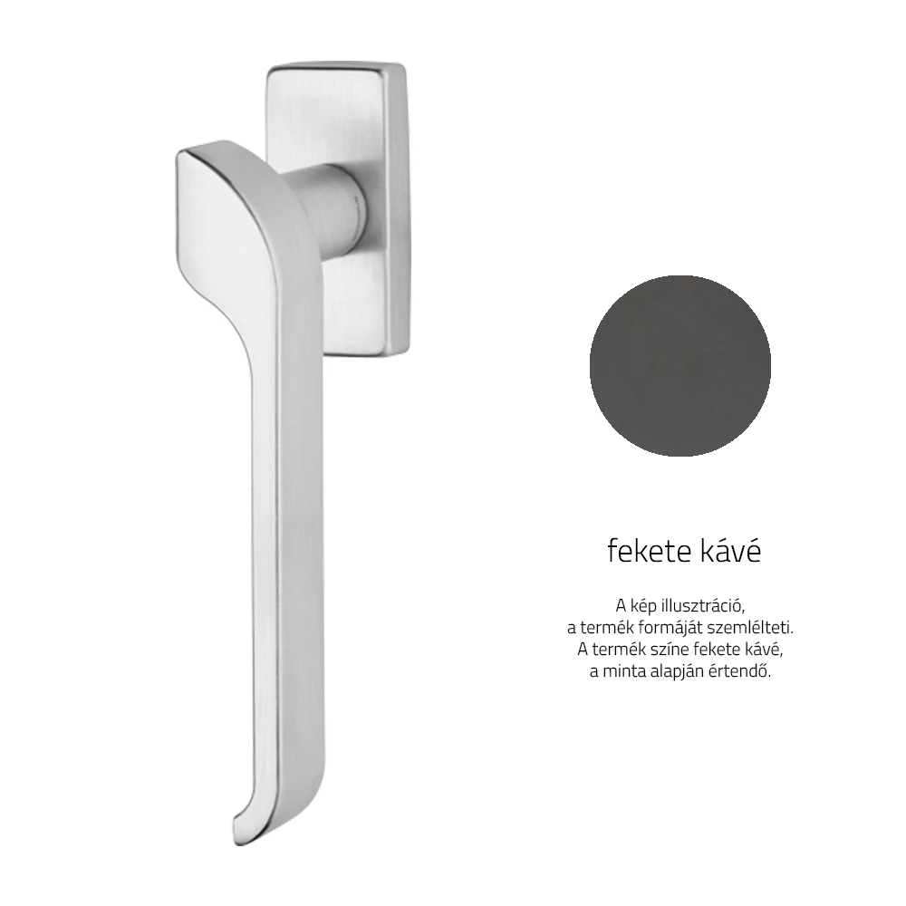Linea Cali Turbo Zincral feketekávé téglalaprozettás ablakfélkilincs 470 DK R KA