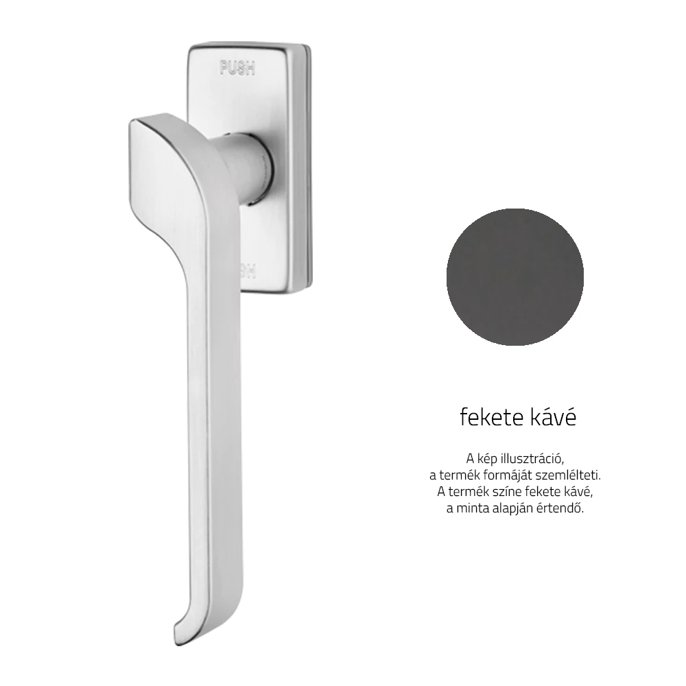 Linea Cali Turbo Zincral feketekávé téglalaprozettás ablakfélkilincs Smart Block rendszerrel 470 SK R KA