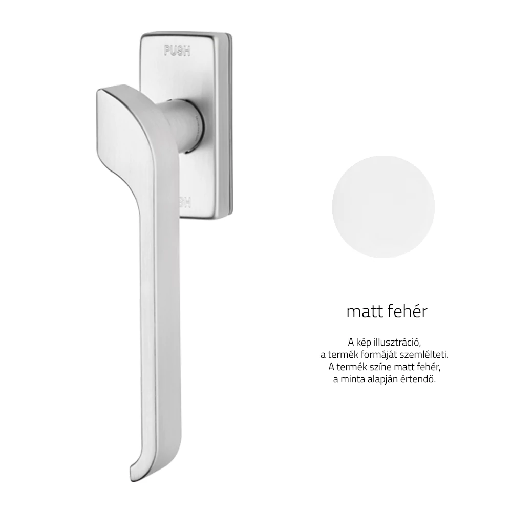 Linea Cali Turbo Zincral matt fehér téglalaprozettás ablakfélkilincs Smart Block rendszerrel 470 SK R MW