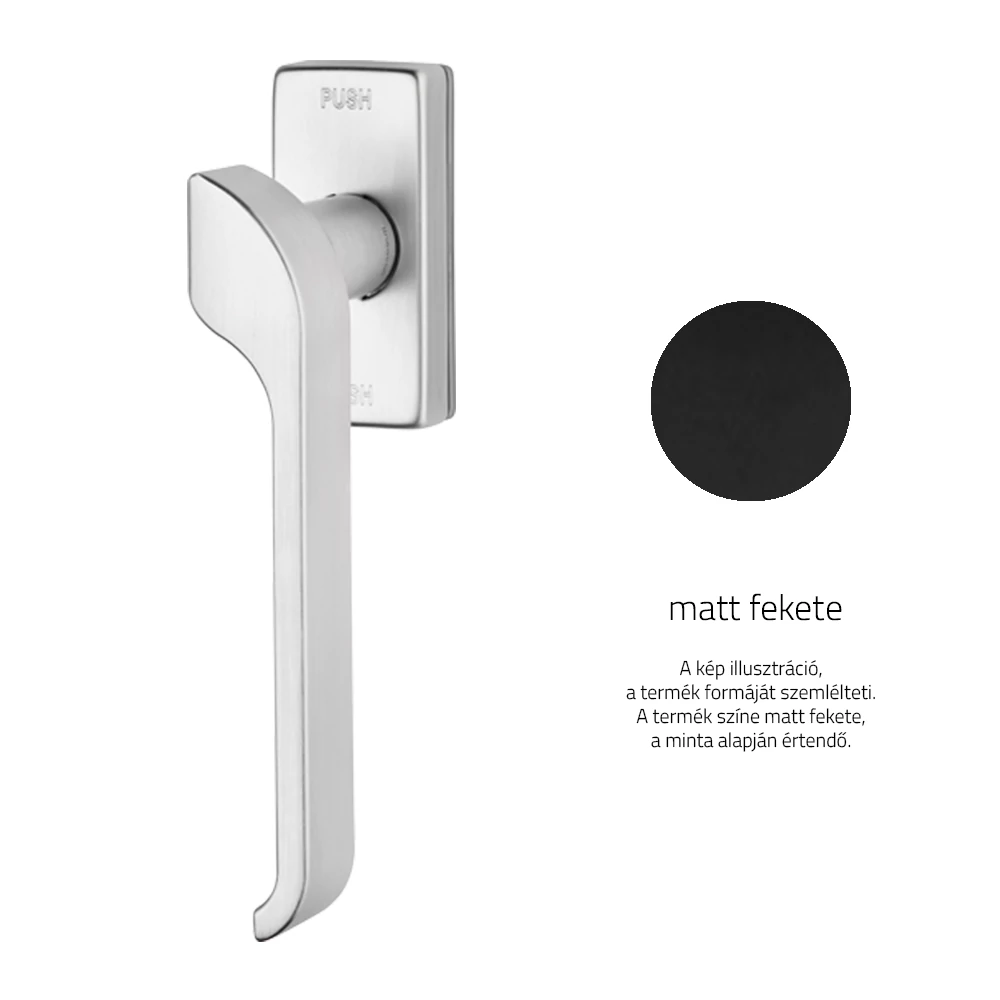 Linea Cali Turbo Zincral matt fekete téglalaprozettás ablakfélkilincs Smart Block rendszerrel 470 SK R VE