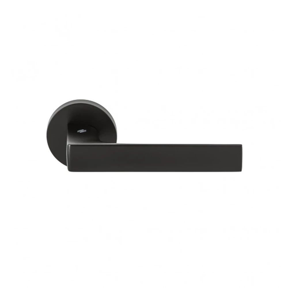 Colombo Design Robocinque matt fekete (RAL9005) körrozettás kilincsgarnitúra ID61-NM