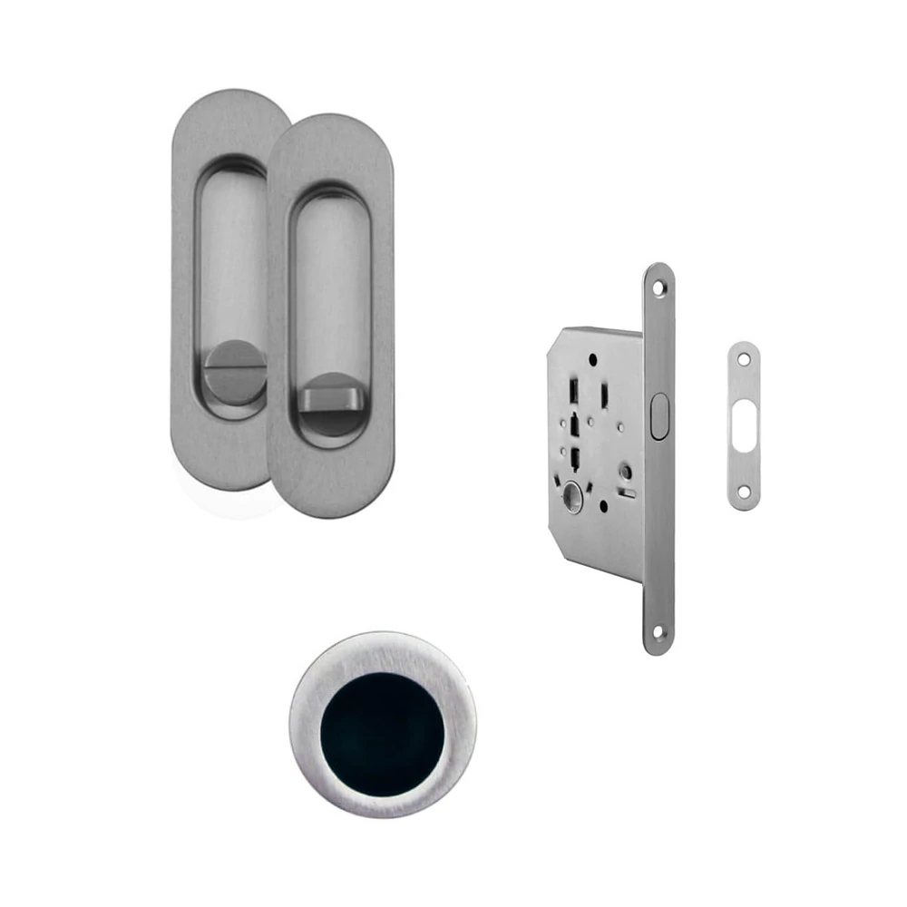 Pascal 3665 AR matt inox húzóka tolóajtó kihúzásához WC zárral