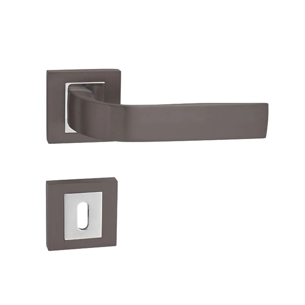 Pascal Cynthia matt grafit/fényes króm négyzetrozettás kilincsgarnitúra HR