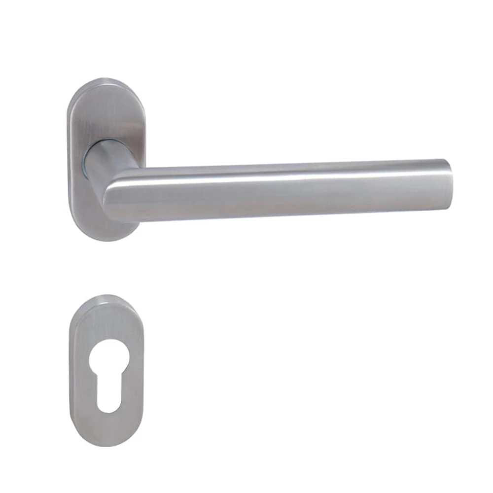 Pascal Favorit matt rozsdamentes acél oválrozettás kilincsgarnitúra OUR