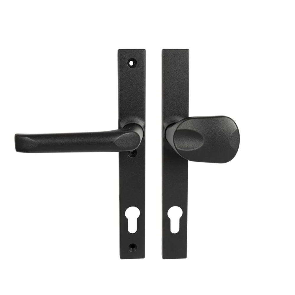 Pascal Felix strukturált fekete RAL9005 porszórt portál hosszúcímes kilincsgarnitúra SHU