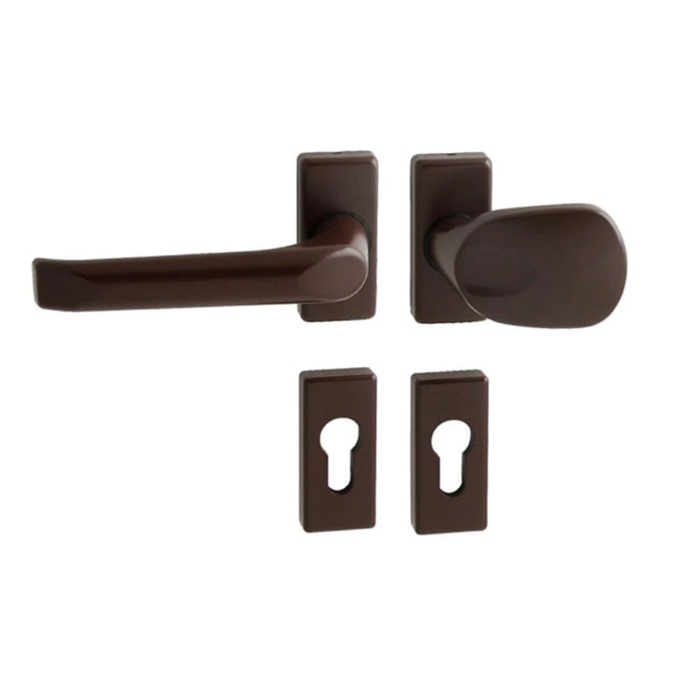 Pascal Felix barna RAL8017 téglalap rozettás kilincsgarnitúra UHR