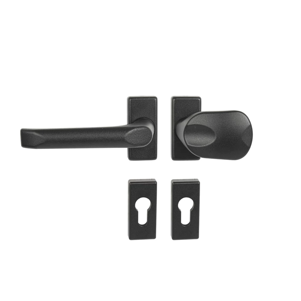 Pascal Felix strukturált grafit RAL7021 téglalap rozettás kilincsgarnitúra UHR