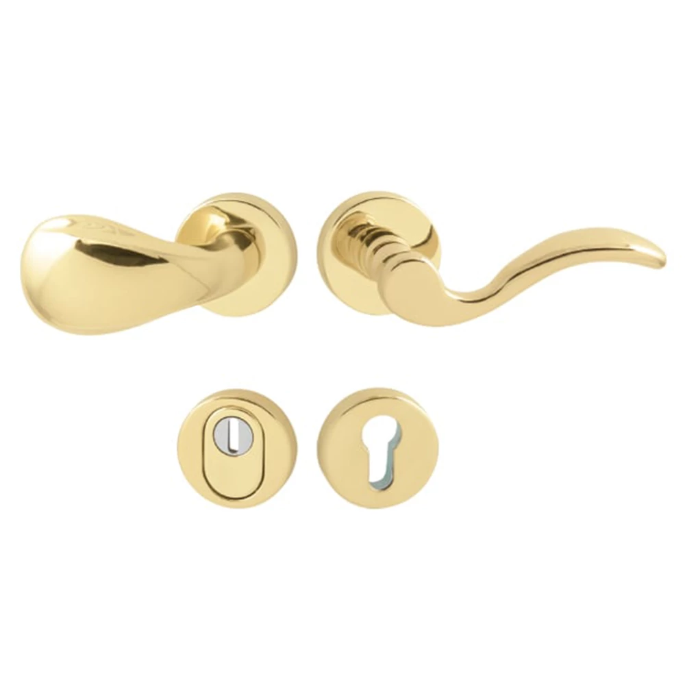 Pascal Lyon PLUS Paperino fényes arany körrozettás gomb(eltolt)-kilincsgarnitúra RM