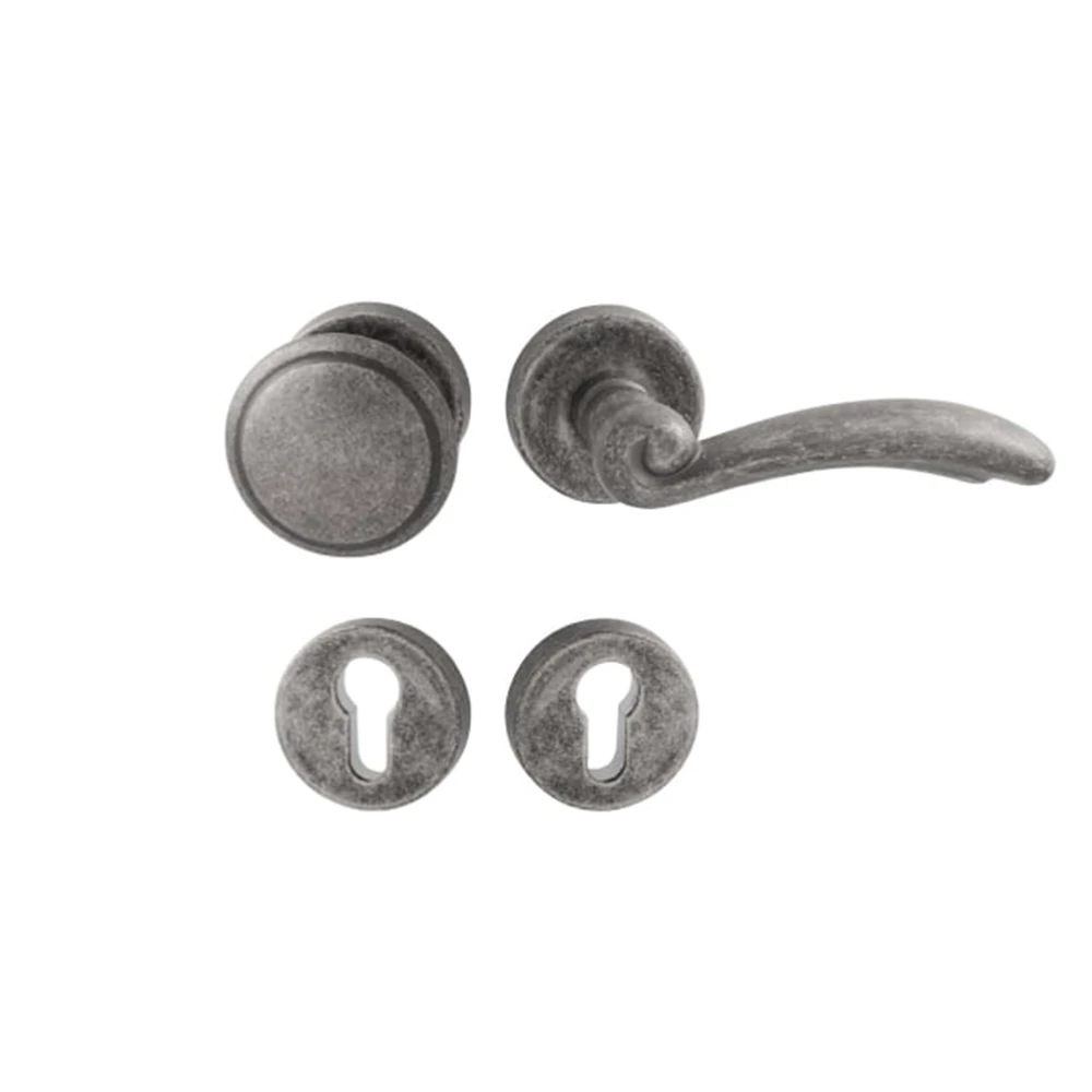Pascal Lyon Firenze antik szürke körrozettás gomb(kör)-kilincsgarnitúra R G