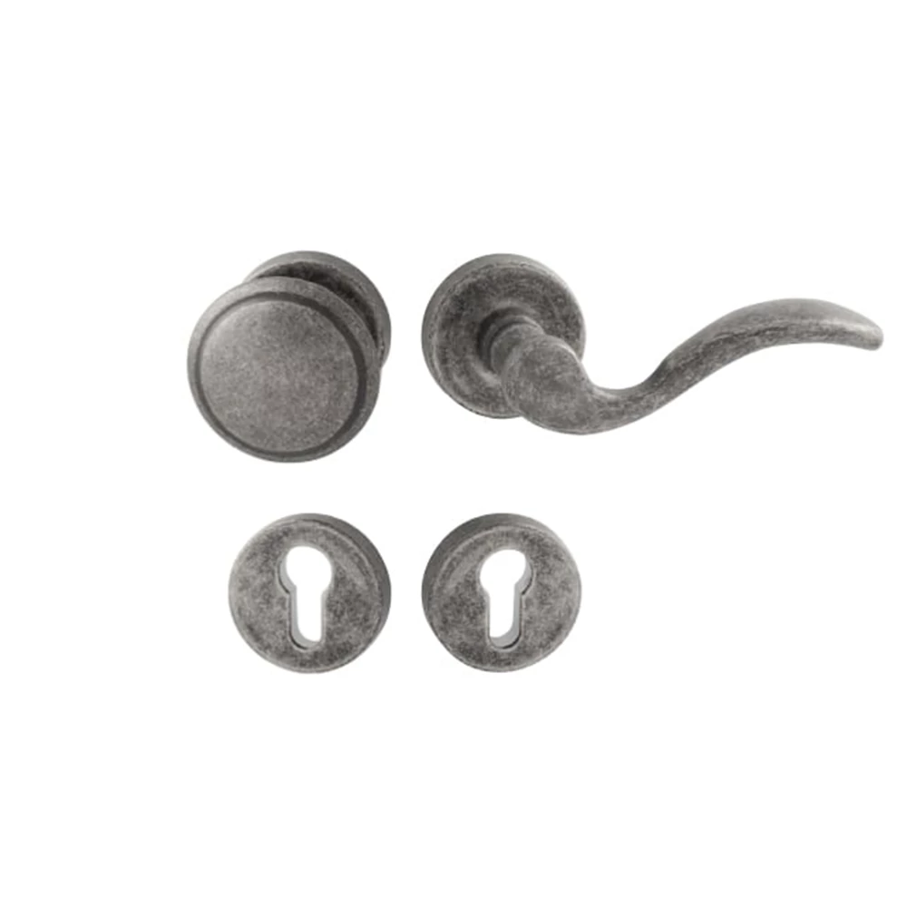 Pascal Lyon Paperino antik szürke körrozettás gomb(kör)-kilincsgarnitúra R G