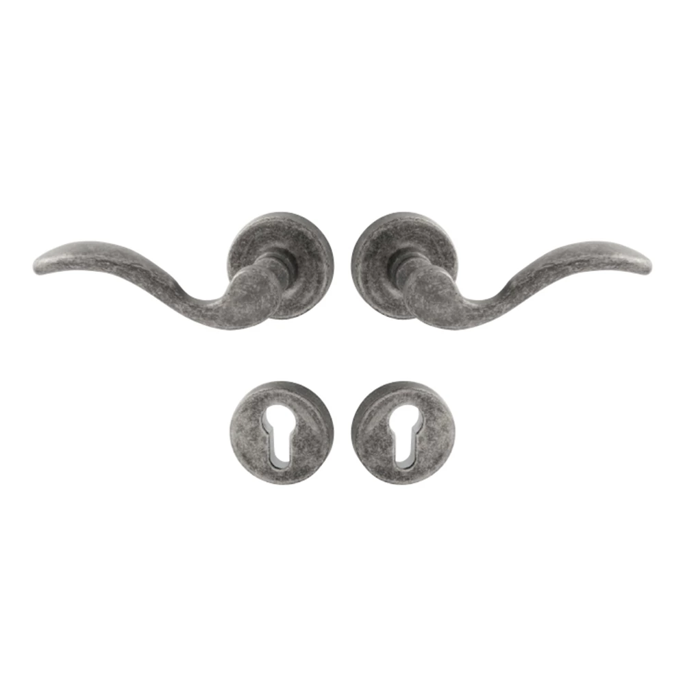 Pascal Lyon Paperino antik szürke körrozettás kilincs-kilincsgarnitúra R