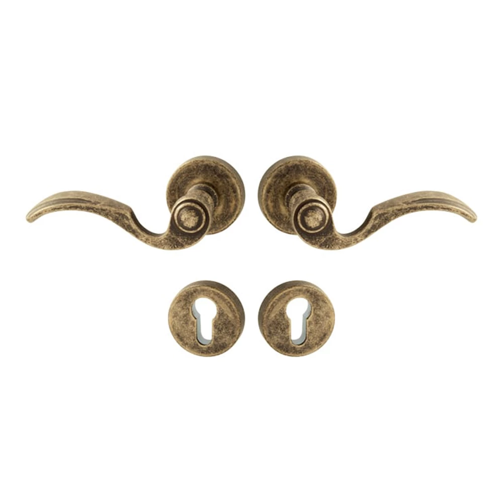 Pascal Lyon Rama antik bronz körrozettás kilincs-kilincsgarnitúra R