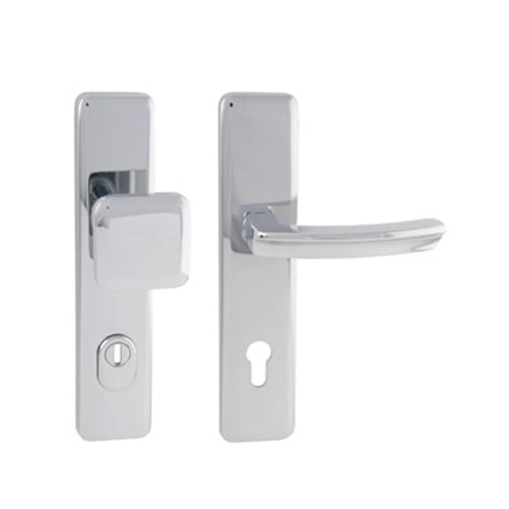 Pascal QB Secur PLUS Arte fényes króm négyzetes hosszúcímes gomb-kilincsgarnitúra SH