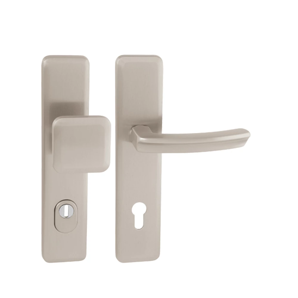 Pascal QB Secur PLUS Arte matt nikkel négyzetes hosszúcímes gomb-kilincsgarnitúra SH