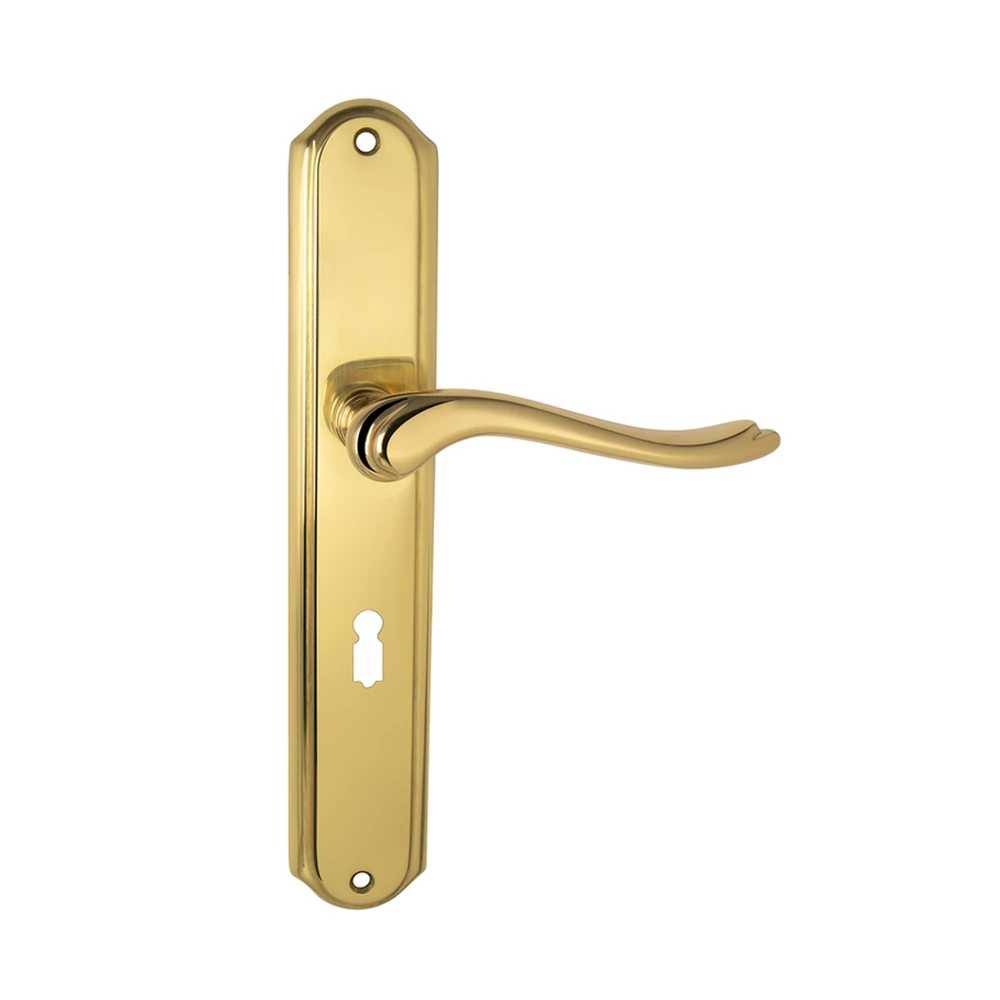 Pascal Romeo fényes arany míves hosszúcímes kilincsgarnitúra SO