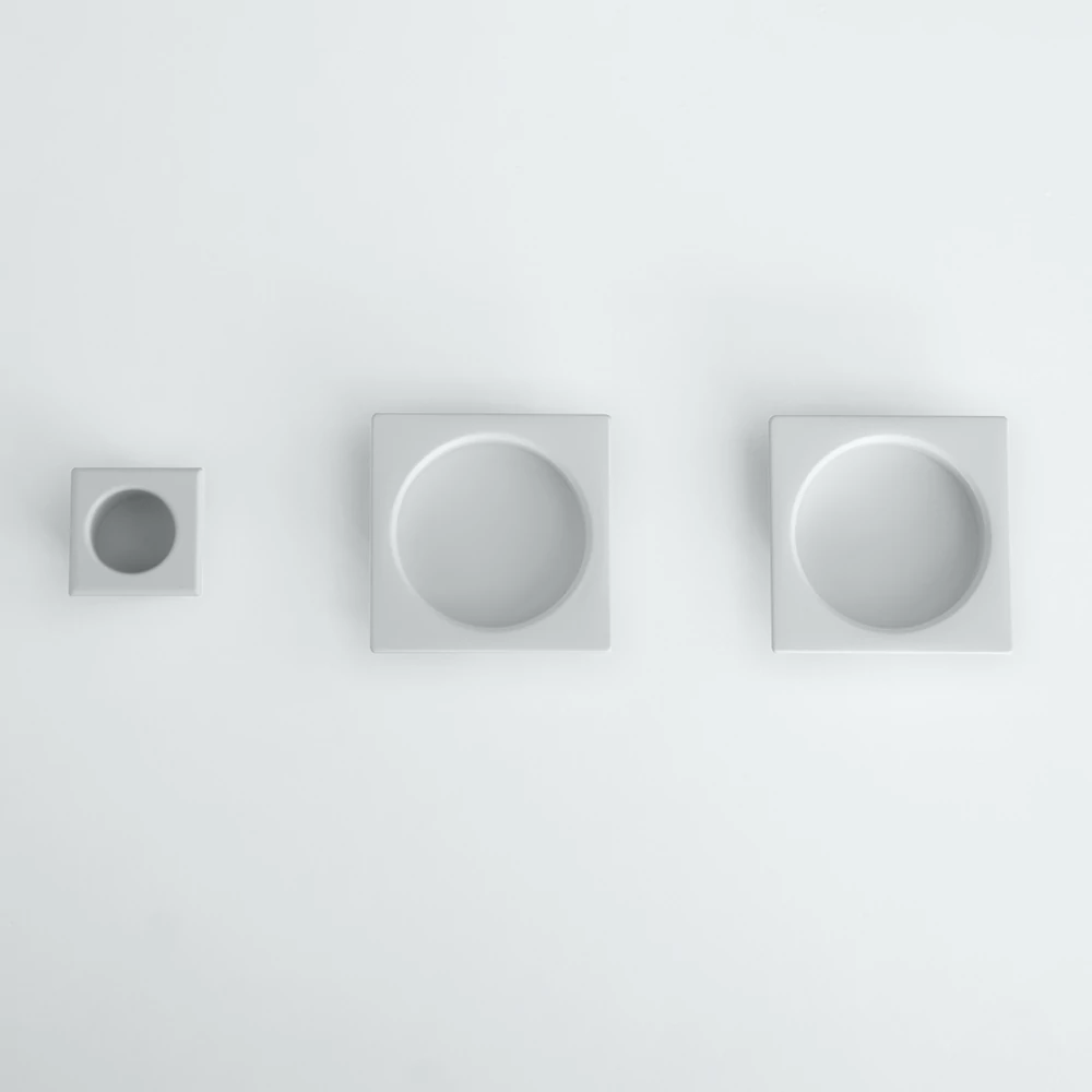 Pascal Square matt fehér blind húzókagyló pár ø55 mm KQ01 - B31