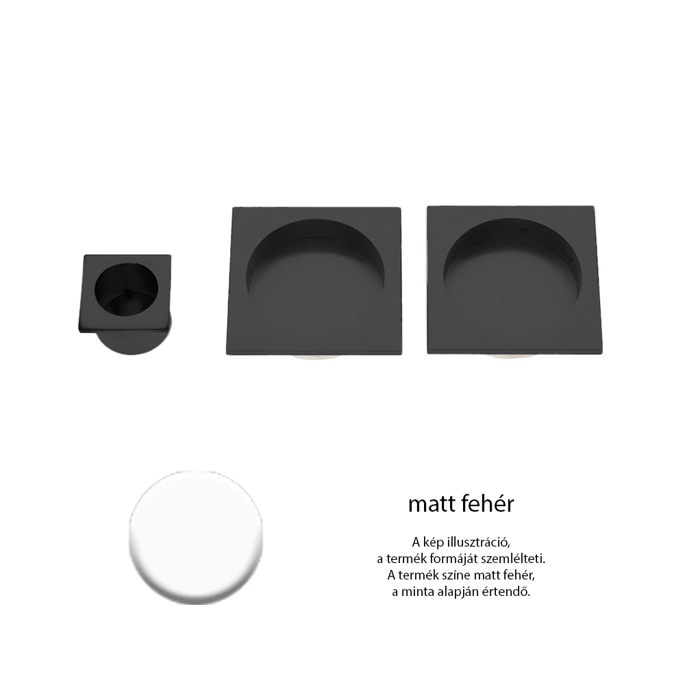 Pascal Square matt fehér blind húzókagyló pár ø55 mm KQ01 - B31