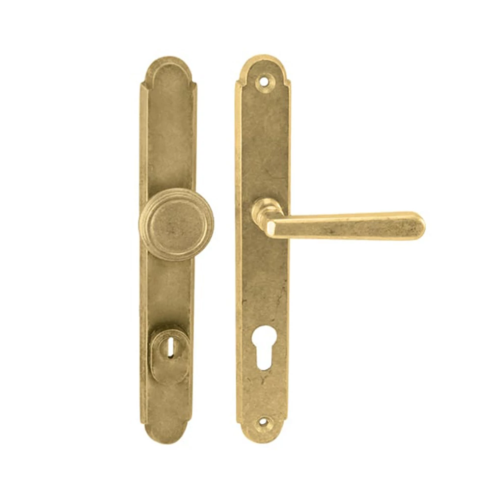 Pascal Wien cilindervédős matt arany rusztikus hosszúcímes gomb-kilincs garnitúra SO