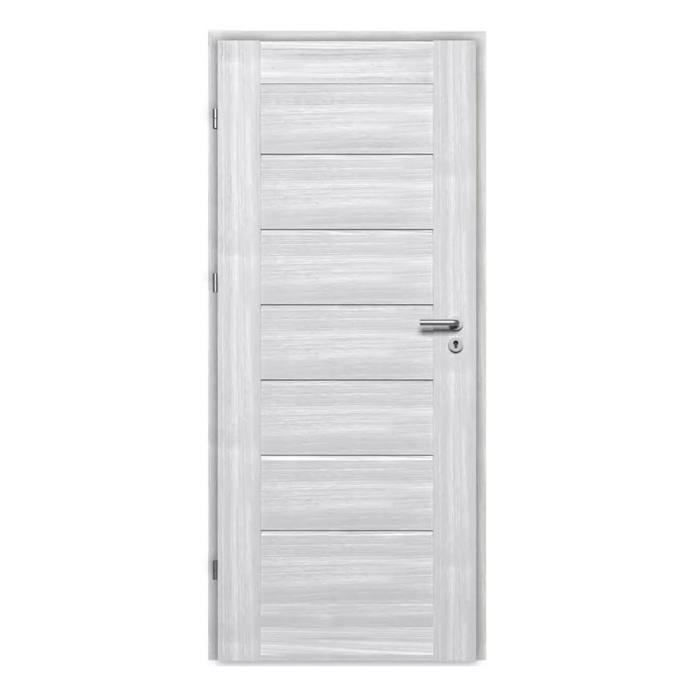 Pascal Sonata Szürke kőris 3D teli beltéri ajtó szabvány méretben / 750x2100 mm / bal / 100-135 mm, utólag szerelhető átfogó tokkal