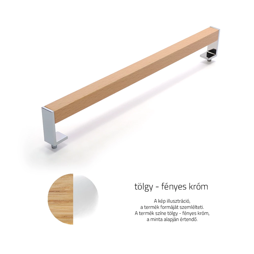 Rujz Design tölgy / fényes króm 181 mm bútorfogantyú 476.15
