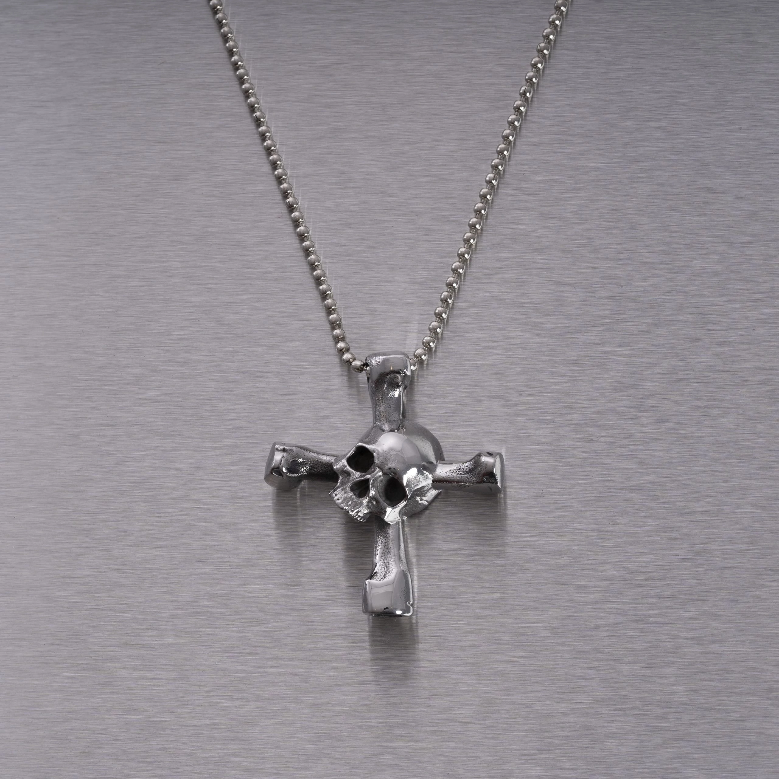 Buster+Punch Skull Drum Key rozsdamentes acél koponya nyaklánc UTB-071827