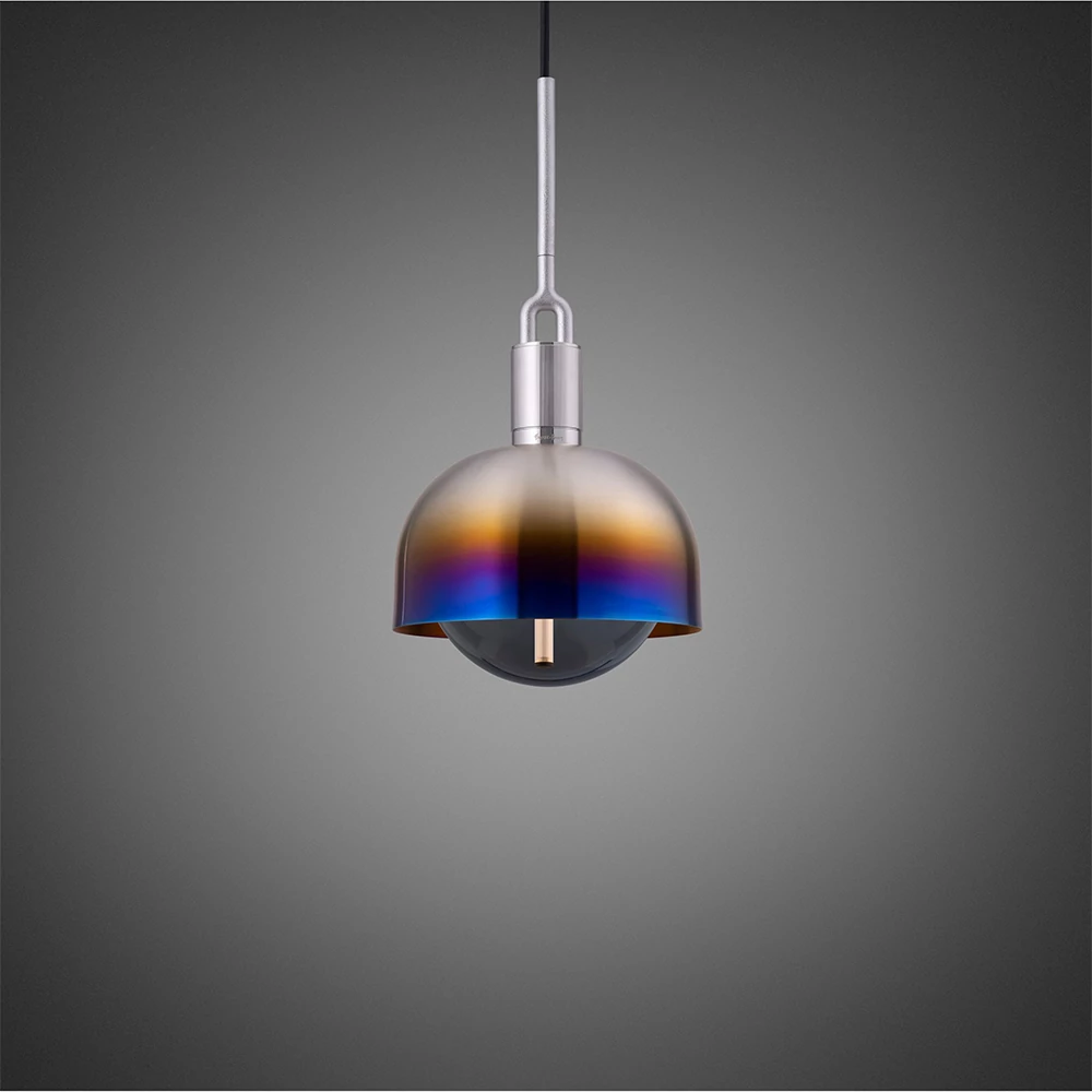 Buster+Punch Forked Shade Globe Smoked medium függőlámpa, égetett acél / E27 / RFP-893122