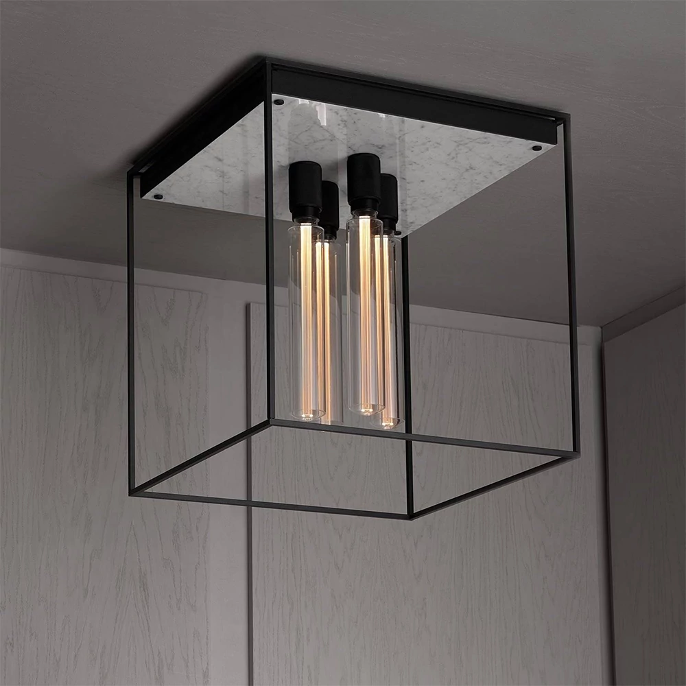 Buster+Punch Cross Caged Ceiling 4.0 mennyezeti lámpa, fehér márvány / E27 / RCA-14266