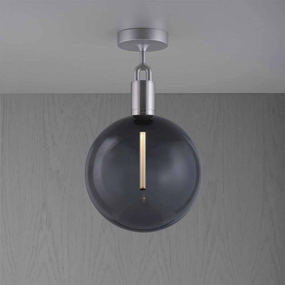Buster+Punch Forked Ceiling Globe Smoked large mennyezeti lámpa, szatén rozsdamentes acél/ E27 / RFC-853146